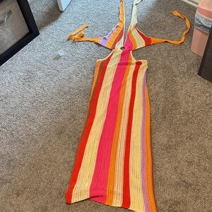 Colorful Striped Crochet Dress